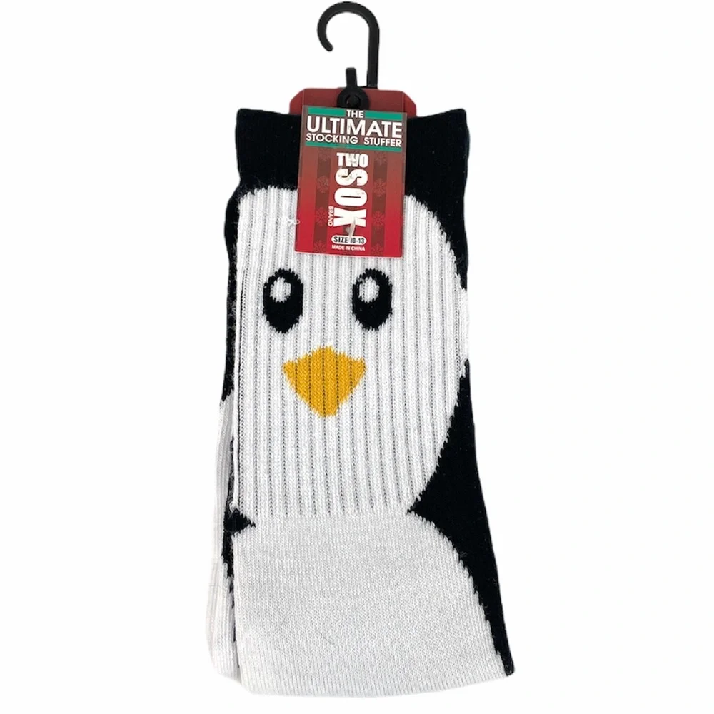 Two Sox Brand Penguin Socks 1 Pair Black White